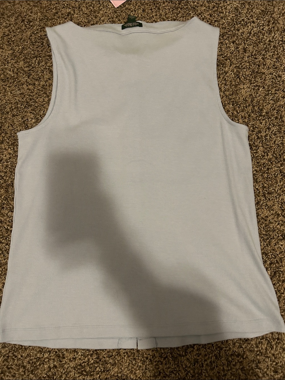 wild fable Light Blue Ribbed Button-Front Tank Top - Picture 3 of 3